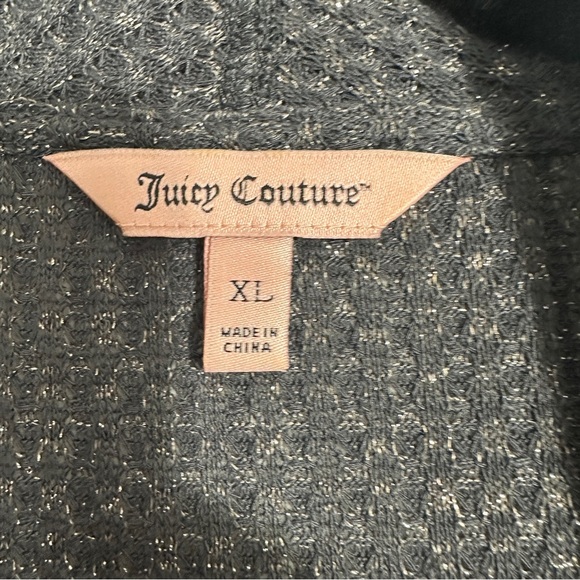 Juicy Couture size XL open front waterfall cardigan, gray/metallic, stretch - Picture 4 of 11